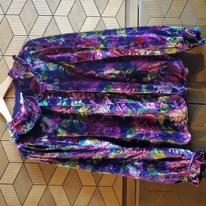 The Keira Collared Button Front Velvet Blouse